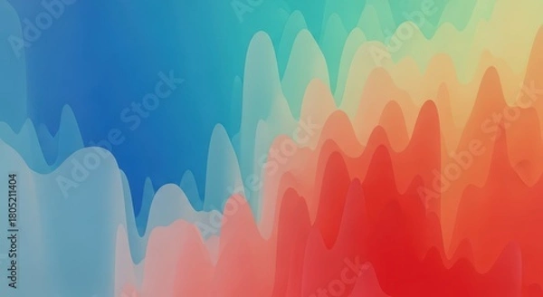 Fototapeta Abstract multicolored background with smooth shapes and vibrant colors