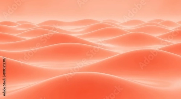 Fototapeta Abstract Smooth Hills Landscape in Salmon Color Background