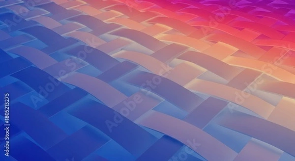 Fototapeta Abstract Woven Structure with Gradient Color Scheme Backdrop