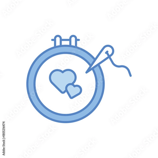 Obraz Heart Embroidery vector icon