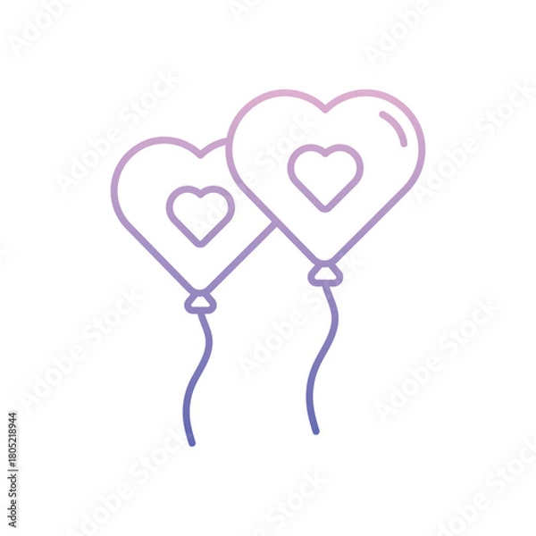 Obraz Heart Balloons vector icon