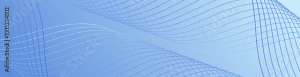 Fototapeta Abstract background with lines and waves. Web banner size. Element for design isolated. Vector background for brochure, flyer, poster. Blue gradient. Christmas background
