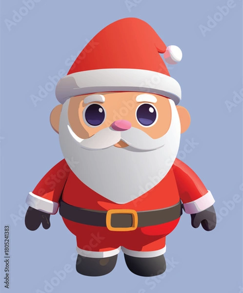 Obraz Charming Santa Claus character brings festive cheer, perfect for holiday cards and seasonal promotions, spreading joyful vibes with his classic red suit