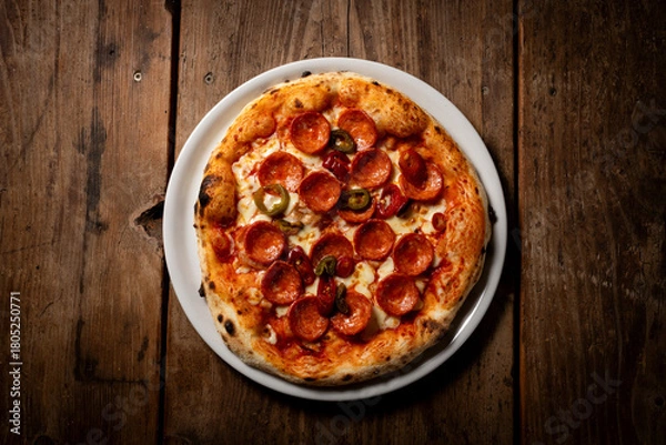 Obraz Pizza mit scharfer Salami