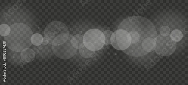 Obraz Soft Bokeh Light Overlay Vector on Transparent Background