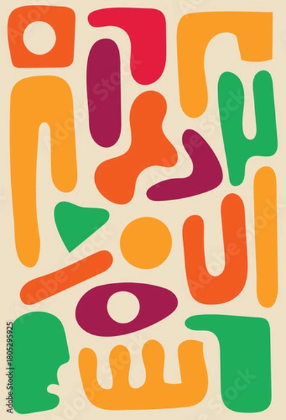 Fototapeta Design set wall art abstract unique