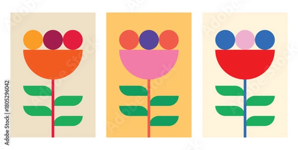 Fototapeta Design flower set unique abstract