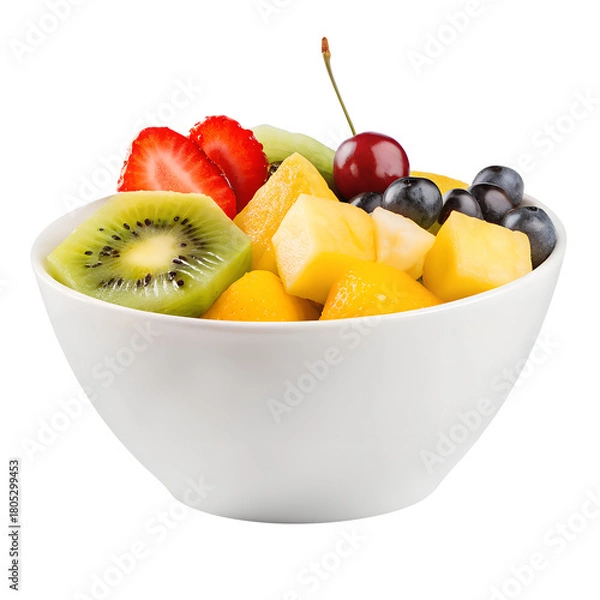 Obraz Fresh fruit salad isolated on transparent background