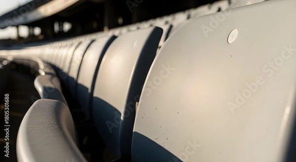 Obraz Rows of stadium seating await fans, promising exciting events and thrilling game days, creating anticipation and excitement for upcoming spectacles