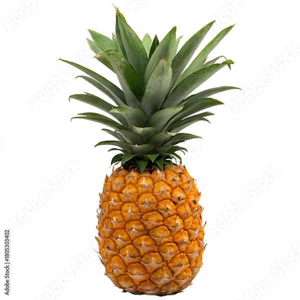 Obraz Ripe pineapple fruit isolated on alpha background