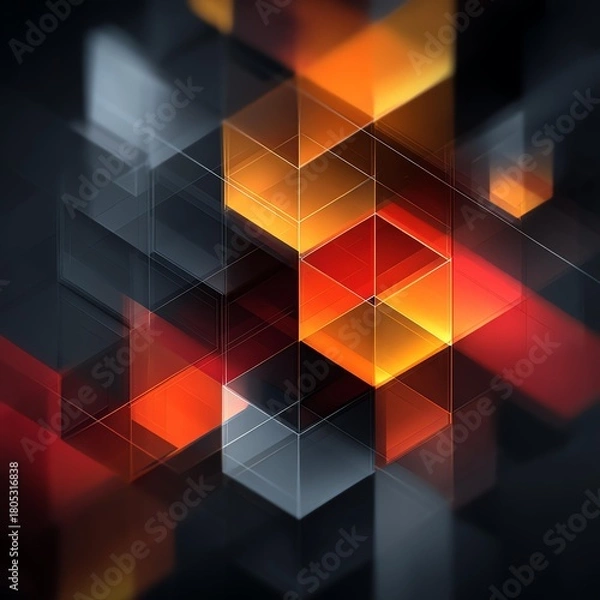 Fototapeta Abstract geometric design with vibrant colors and dynamic shapes for modern visuals.