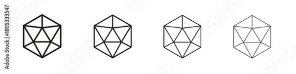 Obraz Dice d20 icons vector logo illustration simple design. Web UI design.