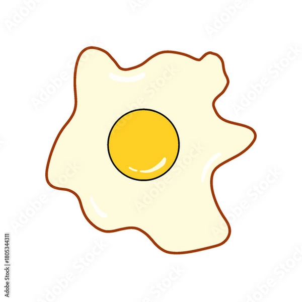 Obraz fried egg on a white background