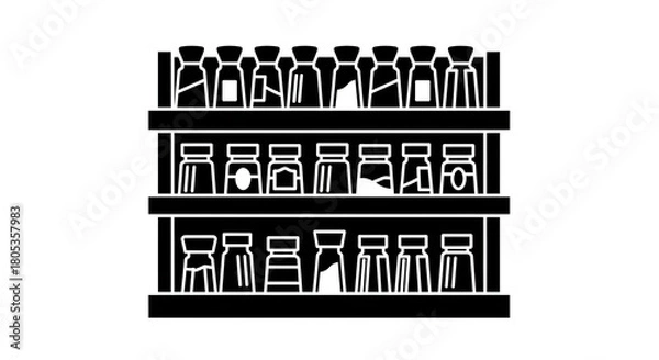 Fototapeta Spice rack silhouette illustration