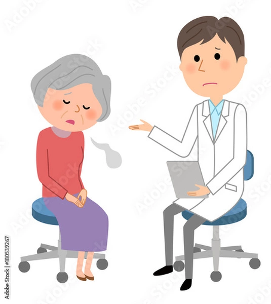 Fototapeta 白衣の男性　問診　診察