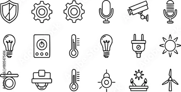 Fototapeta Healthy lifestyle icon set. Fitness and nutrition vetor icons pack. Includes smbols for exercise, workou, diet, yoga, running, frut, protein, sleep and more Editable stroke