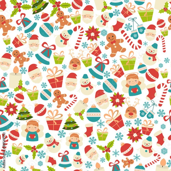 Fototapeta Christmas seamless pattern