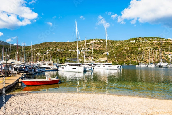 Fototapeta View of beach in Sivota sailing port, Lefkada island, Greece