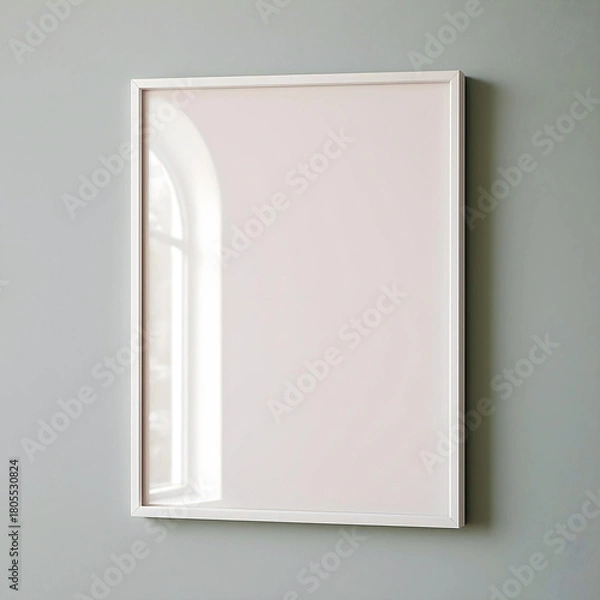 Obraz Kids Room Minimalist Interior with Empty Frames and Neutral Decor