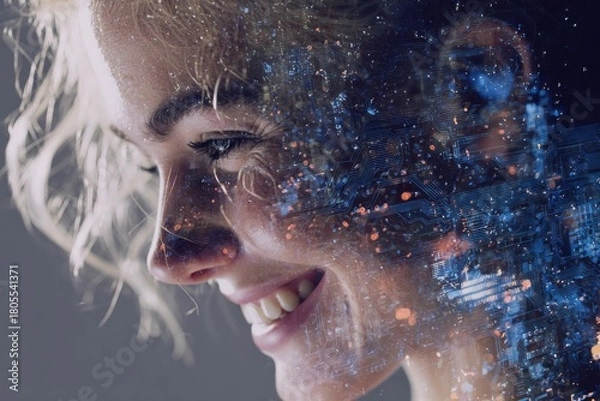 Obraz Vibrant spirits: the living art of joy and confidence. Digital i