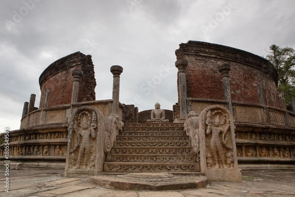 Fototapeta The historical Vatadage religious site in Polonnaruwa, Sri Lanka.