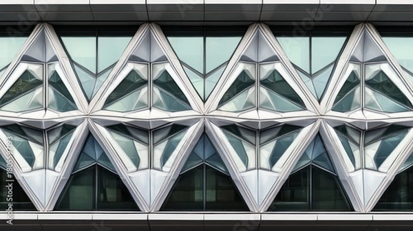 Fototapeta architectural origami a dance of light and form in a contemporary facade revealing the delicate balance of design and structural art