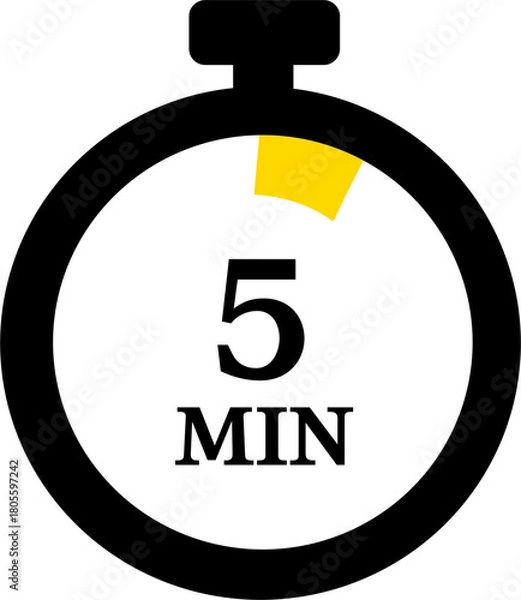 Fototapeta Five-Minute Countdown Timer Icon