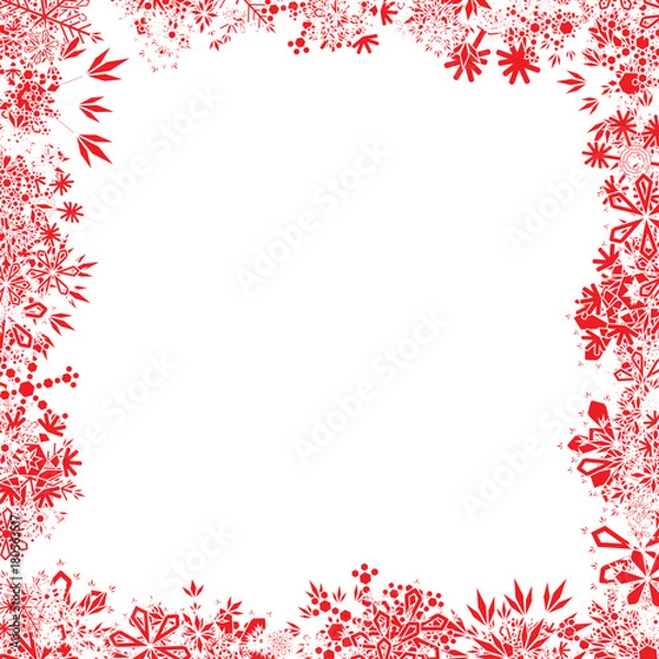 Obraz Red Christmas Snowflake Frame