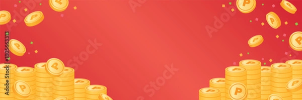 Obraz コイン山分けの背景素材