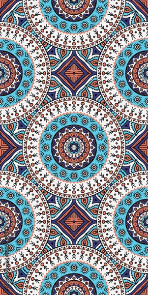 Obraz Colorful mandala illustrations with seamless pattern