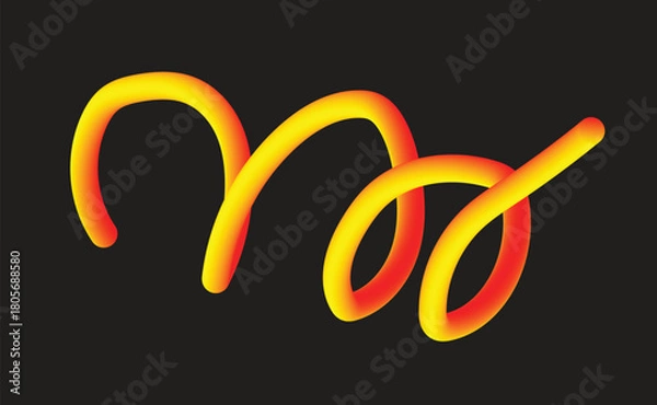 Obraz A vibrant yellow and orange gradient spiral on a black background creates a dynamic design
