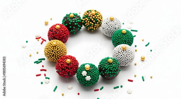 Fototapeta Christmas cake pops arranged in a circle