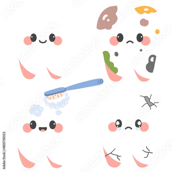 Obraz Cute Tooth Care Evolution
