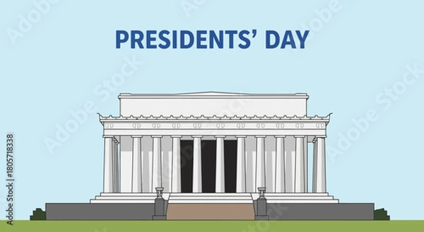 Obraz Celebrate Presidents' Day with this simple graphic of the Lincoln Memorial