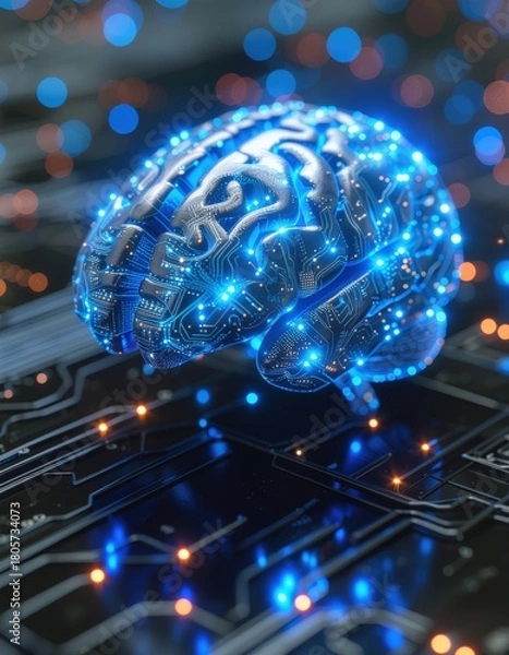 Obraz AI Brain: Abstract Neural Network Connection