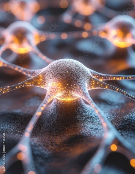 Fototapeta AI Neural Network Brain, Abstract Close-Up