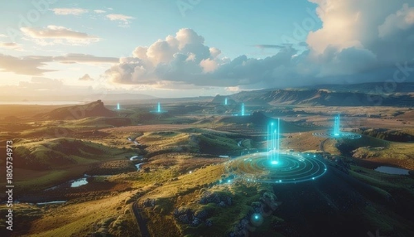 Fototapeta AI Climate Change: Environmental Monitoring System