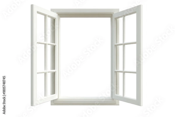Obraz A beautifully designed open window a clear view. inviting natural light into a serene indoor space. perfect for home decor or architectural design inspiration