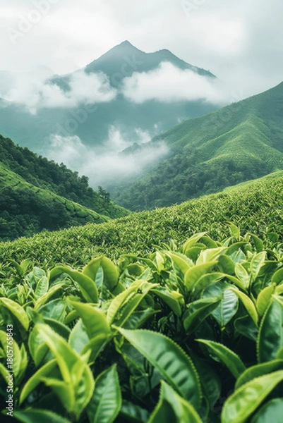 Obraz Tea fields in the mountains
