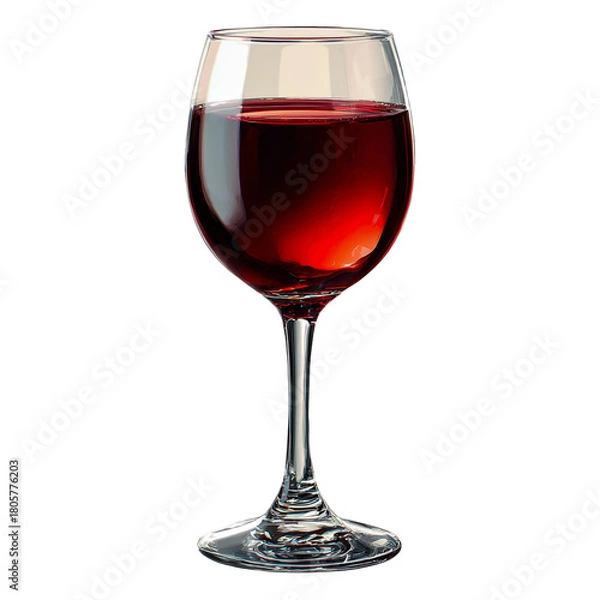 Fototapeta Classic glass of deep red wine isolated, perfect for any occasion. isolated on transparent background
