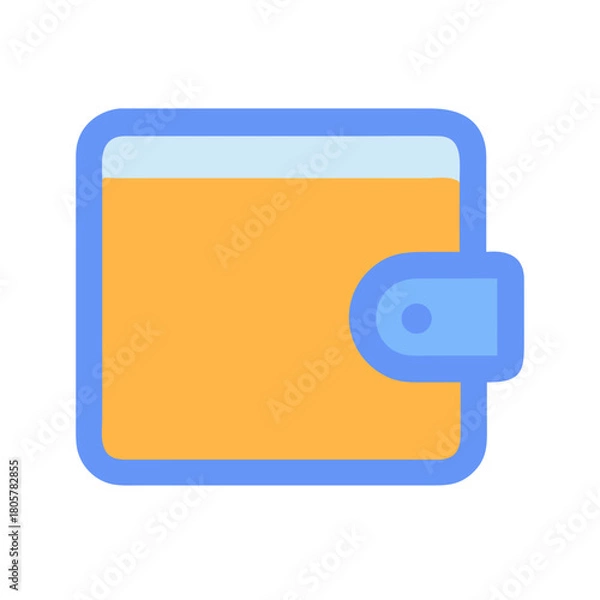 Fototapeta Simple wallet illustration against black background for financial concepts