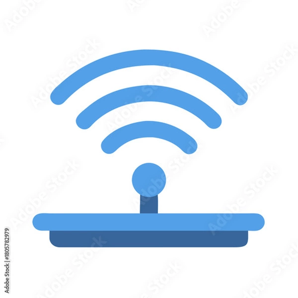 Fototapeta Wireless Network Icon Flat Design for Modern Technology