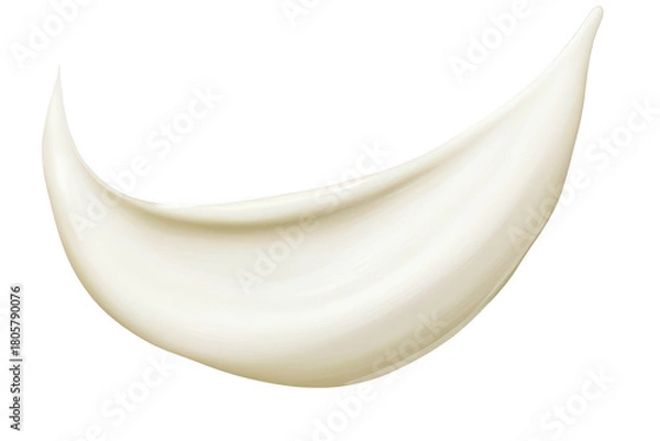 Obraz A smooth. creamy swirl of white substance resembling a dollop of whipped cream or frosting. artistically placed on a transparent background. perfect for culinary or beauty-related designs