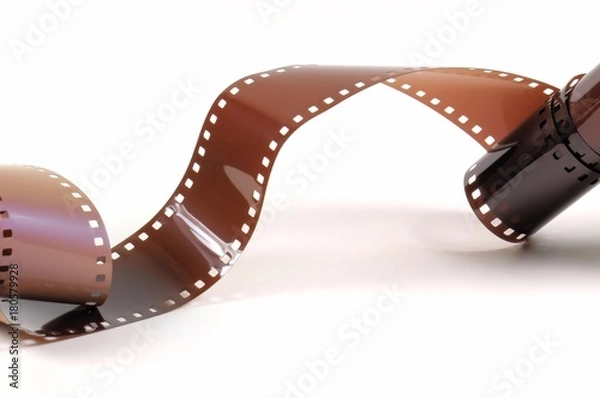 Obraz Twisted film strip on white background.