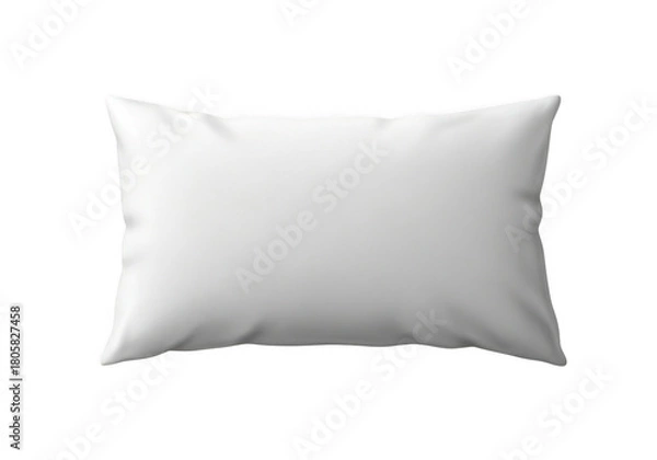 Fototapeta A soft white rectangular pillow isolated on transparent background