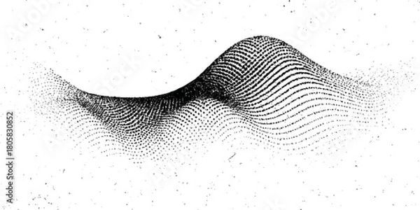 Fototapeta Black and white sketch of a pencil illustration of a vector fish and wave design pattern with lines and blue water