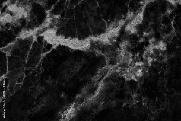 Fototapeta Black grey background marble wall texture for design art work, seamless pattern of tile stone with bright and luxury.