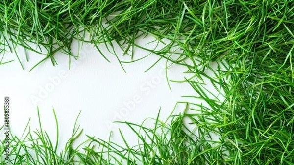 Obraz Photorealistic Top-Down Macro of Fresh Green Grass Texture for Wallpaper Background
