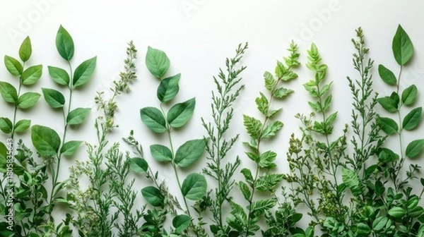 Fototapeta Minimal Top-Down Macro of Natural Herbal Texture on Light Pastel Background
