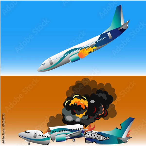 Obraz Plane crash with fire